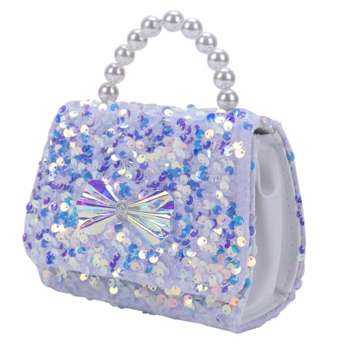 ORFOFE Elegante Damen Umhängetasche mit Pailletten und Perlen Kleine Crossbody Tasche mit Schleifen design Vielseitig als Clutch Nutzbar für Party Hochzeit und Alltag Weiß von ORFOFE