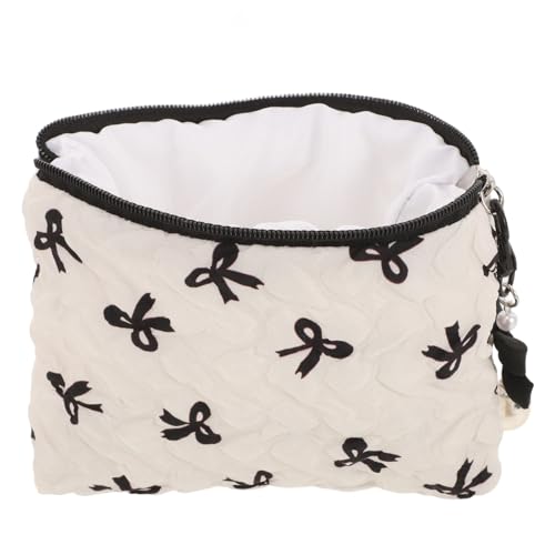 ORFOFE Elegante Kosmetiktasche mit Schleifendekor Langlebig und Leicht zu Reinigen Reißverschlussleicht zu Öffnen Tragbare Make up Tasche für Frauen Multifunktionale Reise kulturtasche ORFOFE Elegante Kosmetiktasche mit Schleifendekor Langlebig und Leicht zu Reinigen Reißverschlussleicht zu Öffnen Tragbare Make up Tasche für Frauen Multifunktionale Reise kulturtasche von ORFOFE