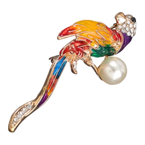 ORFOFE Elegante Papagei Brosche aus Langlebiger Legierung mit Funkelnden Strasssteinen Leichter Modeschmuck für Damen Vielseitige Anstecknadel für Kleidung Taschen und Accessoires von ORFOFE