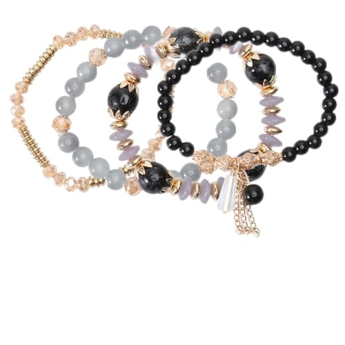 ORFOFE Elegantes Damenarmband Mehrlagig mit Kristallbesatz und Modischen Quasten Handgefertigtes Schmuckstück Vielseitiger Armband bangle für Festliche Anlässe und Alltag von ORFOFE