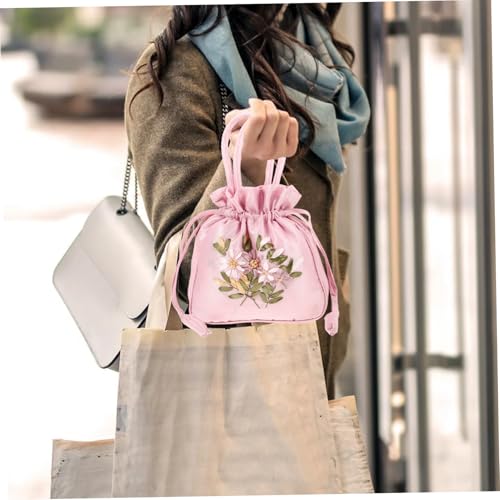 ORFOFE Ethnische Bestickte Handtasche Damen Purse mit Blumenmuster Tragbare Kleine Umhängetasche für Alltag Party und Dating Strapazierfähige Handtasche mit Praktischem Griff von ORFOFE