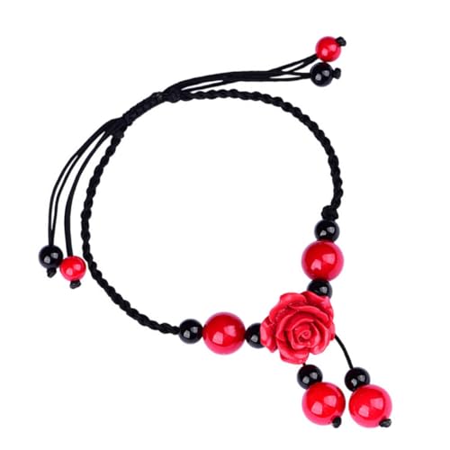 ORFOFE Ethnische Fußkette mit Verstellbarem Achat anhänger Handgefertigte Damen Knöchel Kette Retro Stil Fußschmuck Bequem Geeignet für Strandparty und Festival von ORFOFE