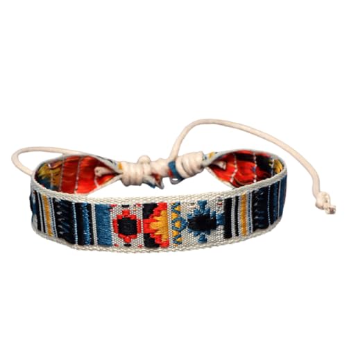 ORFOFE Ethnisches Stickarmband Retro Stil Verstellbar Leicht Bunt Freizeit Schmuck für Damen Herren Alltag Party von ORFOFE