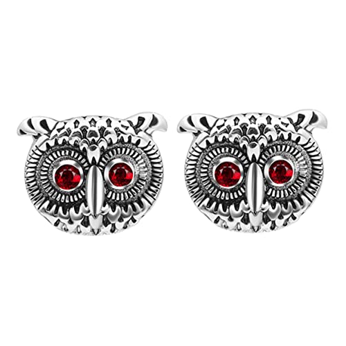 ORFOFE Eulen Manschettenknöpfe für Herren Silberfarbenes Glattes Design Haut und Kleidungsschonend Passend für Anzug und Businesshemden für Büro Party und Festliche Anlässe von ORFOFE