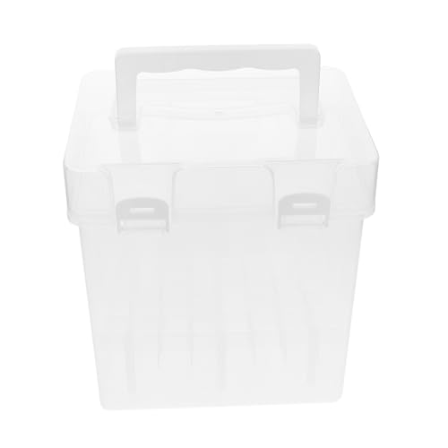 ORFOFE Fächer Kunststoff Stifte Aufbewahrungsbox mit Deckel Tragbare Transparente Aufbewahrungslösung für Marker Buntstifte und Pinsel von ORFOFE