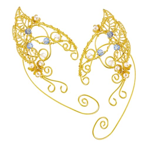 ORFOFE Fairy Ear Cuff Ohrringe Damen Ohrclips Elfenohren Schmuck Handgefertigt Blatt Design Leicht Tragbar für Party Hochzeit Cosplay von ORFOFE