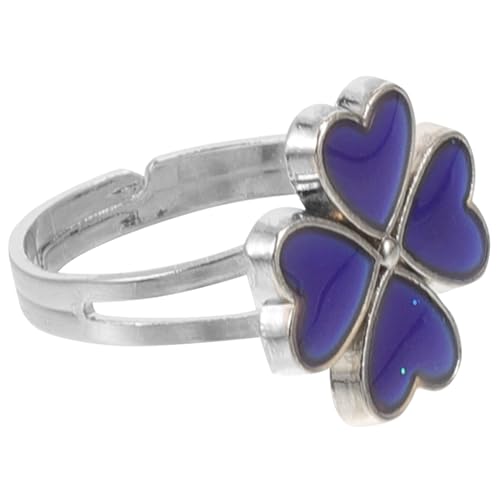 ORFOFE Farbwechselring für Temperaturfühliger Stimmungsring mit Kleeblatt Dekor Niedlicher Modischer Ring für Mädchen und Kleinkinder Einzigartiges Design Vielseitig Kombinierbar von ORFOFE