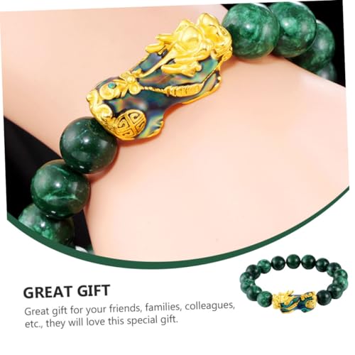ORFOFE Feng Shui Farbwechsel Pi Yao Armband Elastisches Jade Schmuckarmband Damen Glücksarmband Reichtum Amulett für Alltag Party Konzert Strand von ORFOFE