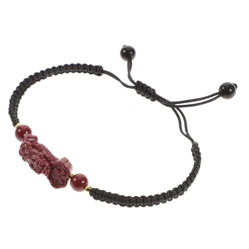 ORFOFE Feng Shui Reichtumsarmband Pi Yao aus Original Rotem Zhusha sandstein Handgefertigt Verstellbar für Damen und Herren Glücksbringer Geschenkidee von ORFOFE