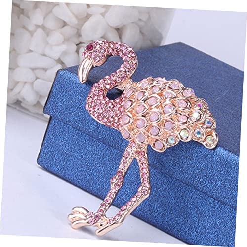 ORFOFE Flamingo Brosche Strass Legierung Anstecknadel Damen Mädchen Party Schmuck Clip Accessoire Hellrosa von ORFOFE