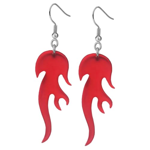 ORFOFE Flammenohrringe Damen Transparente Rote Gothic Ohrstecker Halloween Geburtstag Weihnachts Schmuck Modisch Langlebig Hautfreundlich Auffällig für Alltag Strand Urlaub von ORFOFE