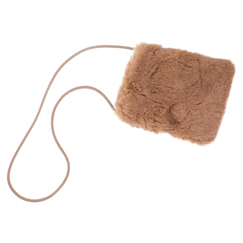 ORFOFE Flauschige Damen Schultertasche Braun Vielseitige Handytasche Umhängetasche mit Crossbody Funktion Modische Felltasche für Alltag Arbeit Shopping und Freizeit Bequem und Langlebig von ORFOFE