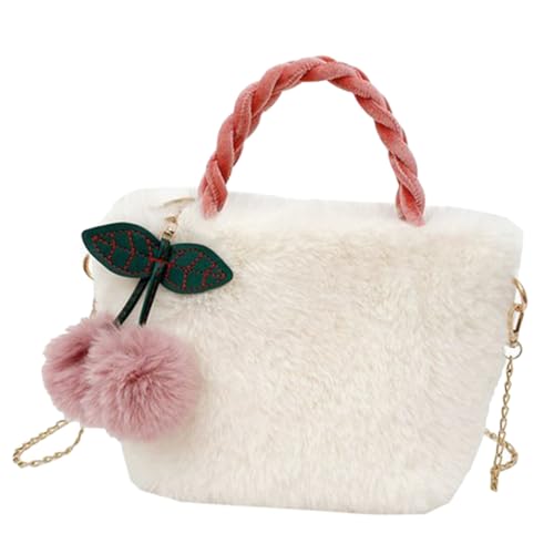 ORFOFE Fluffy Plüsch Umhängetasche Damen Fuzzy Crossbody Bag Flauschige Schultertasche mit Charm und Großer Kapazität für Alltag und Freizeit von ORFOFE