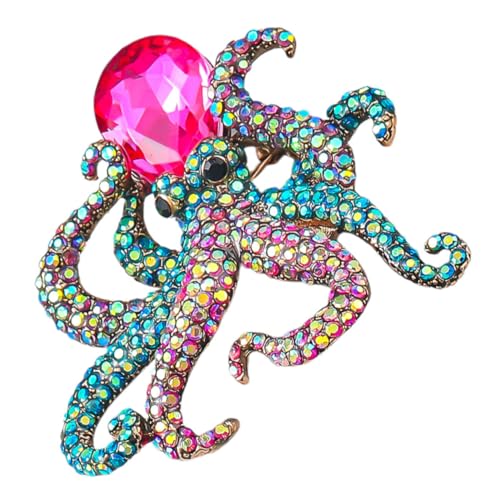 ORFOFE Funkelnde Octopus Brosche für Damen Anstecknadel mit Strass Eleganter Schmuck für Mäntel Pullover Taschen und Festliche Anlässe Vielseitiges Accessoire für Frauen von ORFOFE