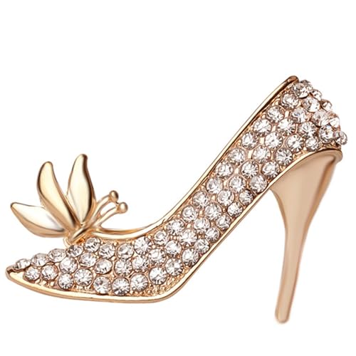 ORFOFE Glitzernde Damenbrosche High Heel Schuh Anstecknadel Strass Elegante Schmuckbrosche für Kleidung Abendkleid und Schal Modisches Geschenk für Frauen und Kollegen von ORFOFE