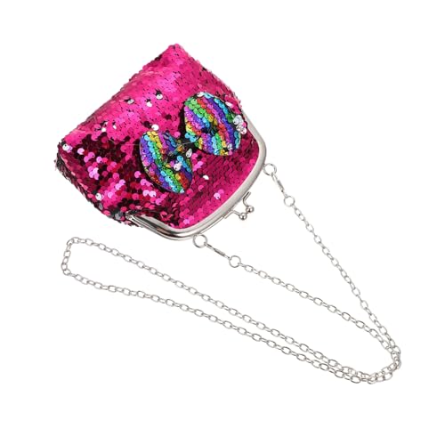 ORFOFE Glitzernde Kindertasche mit Schleifen Design Einzelne Umhängetasche Pailletten Geldbörse Praktische Aufbewahrungstasche für Kleinigkeiten Sichere Verschlussfunktion Modisch und von ORFOFE