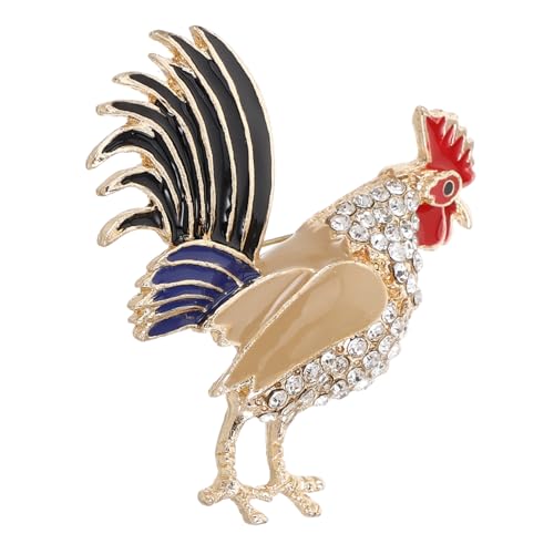 ORFOFE Goldene Brosche Hahn Anstecknadel mit Strass Modisches Accessoire für Damen Vielseitig für Kleidung Schals Kleider Langlebige Attraktives Design für Festliche und Formelle Anlässe ORFOFE Goldene Brosche Hahn Anstecknadel mit Strass Modisches Accessoire für Damen Vielseitig für Kleidung Schals Kleider Langlebige Attraktives Design für Festliche und Formelle Anlässe von ORFOFE