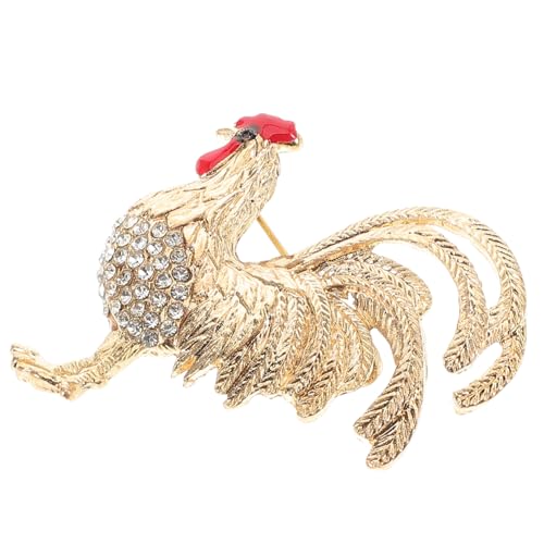 ORFOFE Goldfarbene Hahn Brosche Damen Anstecknadel aus Robustem Material Stilvolle Kleidung Dekor Einzigartiges Design Vielseitig für Festliche Anlässe Wie Hochzeit Party Ball Geeignet von ORFOFE