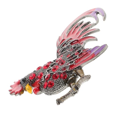 ORFOFE Goldfarbene Hahnenbrosche mit Strass Niedliche Tier Anstecknadel für Damen Stilvolle Kleidung Deko Modische Brosche für Schal Mantel und Jacke Langlebig und Rostfrei von ORFOFE