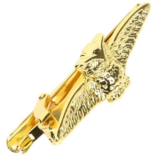 ORFOFE Goldfarbene Krawattenklammer für Herren Langlebiger Eulen Design Necktie Clip für Hochzeit Business und Formelle Anlässe Passend für Krawatten und Vielseitige Outfits von ORFOFE