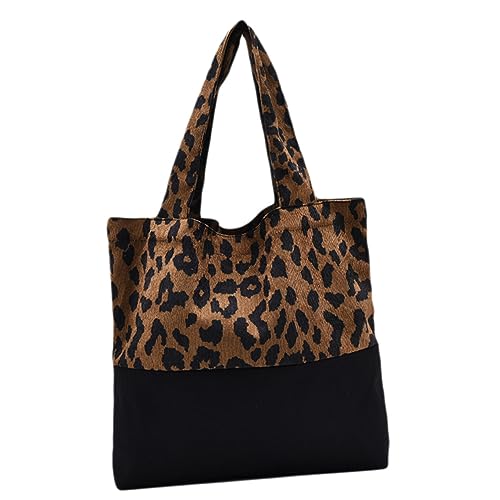 ORFOFE Große Damen Tote Bag Leopardmuster Retro Handtasche mit Viel Stauraum Vielseitige Umhängetasche für Alltag Shopping und Arbeit Strapazierfähiges Material Bequemer Schulterriemen von ORFOFE