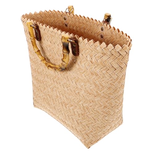 ORFOFE Große Handgefertigte Rattan Tasche Beige Geflochtene Strohtasche mit Viel Stauraum Leichte Boho Strandtasche Damen Vielseitige Umhängetasche für Sommer Urlaub Hochzeit und von ORFOFE