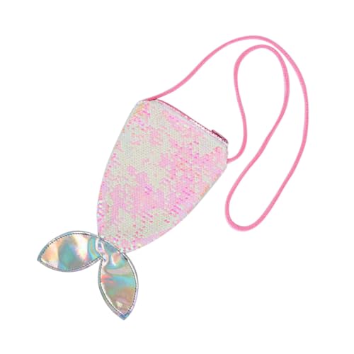 ORFOFE Große Pailletten Schultertasche für Bunter Fischschwanz Süße Kleine Handy tasche Tragbare Umhängetasche für Mädchen Robust und Modisch von ORFOFE