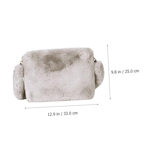 ORFOFE Große Plüsch Umhängetasche Damen Einfarbig Flauschige Schultertasche Modisch Vielseitig Für Alltag Shopping Reisen von ORFOFE