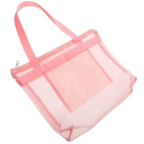 ORFOFE Große Strandtasche Damen Mesh Strandtasche mit Reißverschluss Robuste Umhängetasche mit Tragegriff Geräumige Badetasche für Urlaub Reisen und Strand mit Trocken Nass Trennung von ORFOFE