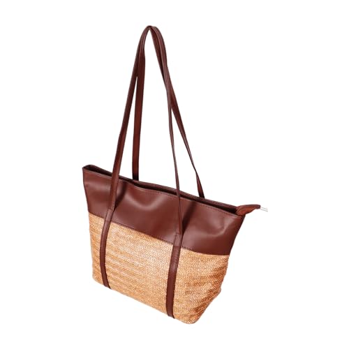 ORFOFE Große Strohtasche Damen Tote Bag Handgefertigt Leicht Sommer Strandtasche Umhängetasche für Alltag Urlaub Shopping von ORFOFE