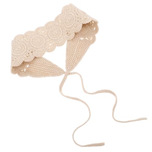 ORFOFE Häkel Bandana Damen Breit Gestrickt Vielseitig als Stirnband Schal oder Gürtel Atmungsaktives Baumwoll Accessoire für Frühling Sommer Modisches Vintage Haarband Passend von ORFOFE