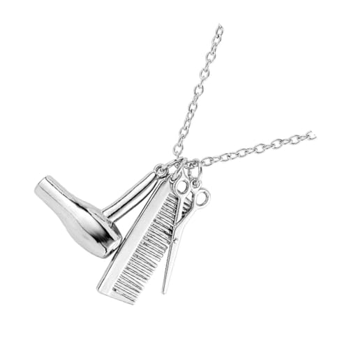 ORFOFE Halskette Friseurin mit Haartrockner Schere Kamm Anhänger Charms für Damen Stylische Clavicle Sweater Chain Modisches Schmuckaccessoire für Hairstylisten ORFOFE Halskette Friseurin mit Haartrockner Schere Kamm Anhänger Charms für Damen Stylische Clavicle Sweater Chain Modisches Schmuckaccessoire für Hairstylisten von ORFOFE