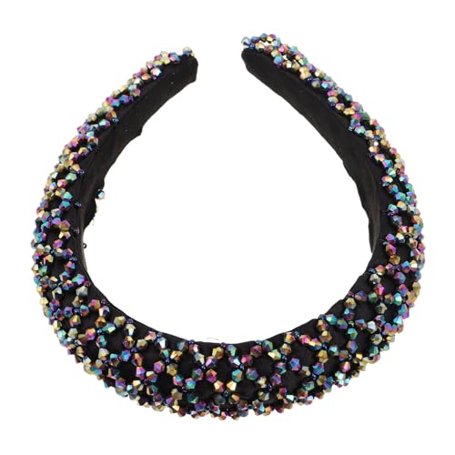ORFOFE Handgefertigtes Elastisches Funkelndes Stirnband mit Strasssteinen Breites Juwelenbesetztes Haarband im Boho-stil Leichter Vielseitiger Haarschmuck für Mädchen und Frauen von ORFOFE