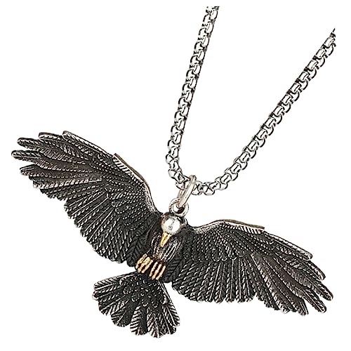 ORFOFE Herren Halskette mit Adleranhänger Punk Vintage Kette Robuste Metallkette für Männer und Jungen Auffälliges Design Modisches Schmuckstück für Alltag und Besondere Anlässe von ORFOFE