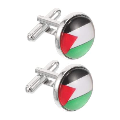 ORFOFE Herren Manschettenknöpfe mit Palästina Flagge Modische Hemd ärmelschmuck Feine Verarbeitung Stilvolles Accessoire für Business und Hochzeit von ORFOFE