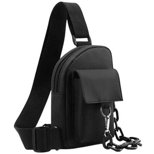 ORFOFE Herren Umhängetasche Schwarz Verschleißfeste Brusttasche Leichte Atmungsaktive Schultertasche für Outdoor Reise Alltag Multifunktionale Tragbare Crossbody Tasche von ORFOFE