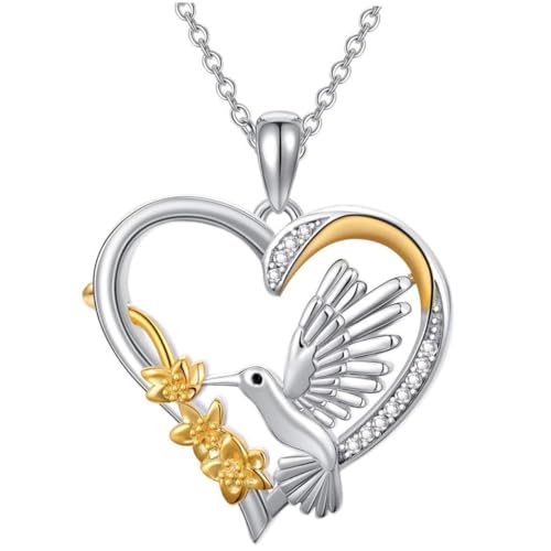 ORFOFE Herzanhänger Kette Damen Bird Charm Halskette Leichte Langlebige Clavicle Chain Geschenk für Frauen Geburtstag Valentinstag Schmuck Elegant Modisch von ORFOFE