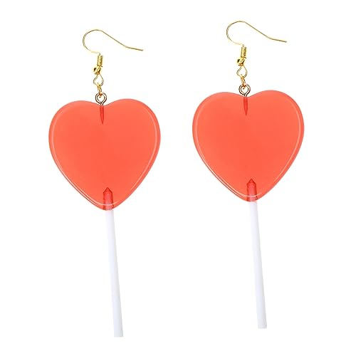ORFOFE Herzförmige Cartoon Lollipops Ohrringe aus Resin Leichte Tropfen Ohrringe für Damen Handgemachter Ohrschmuck für Alltag Party und Besondere Anlässe Modischer Ohrschmuck von ORFOFE