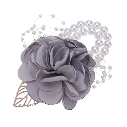 ORFOFE Blumenarmband hochzeitsschmuck hochzeits schmuck Perlenarmbänder Corsage-Armband für den Abschlussball uhrenarmbänder Handgelenksblumen für die Hochzeit Braut Handgelenk Rose von ORFOFE