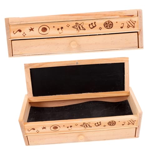 ORFOFE Holz Stiftebox Doppelschichtig Große Kapazität Federmäppchen Schüler Aufbewahrungsbox Robust Langlebig für Schule Büro und Desktop Organisation von ORFOFE