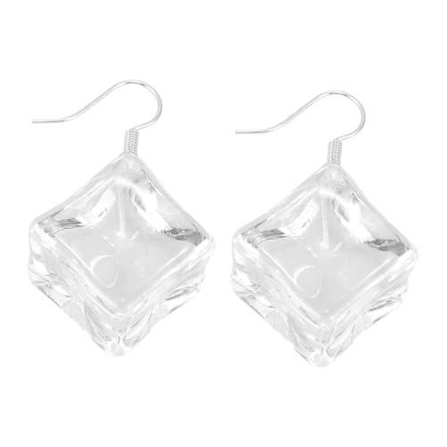 ORFOFE Ice Cube Ohrringe Damen Transparent Resin Extravaganter Eisklumpen Anhänger Trendige Ohrhänger Sommer Schmuck Teen Mädchen Statement Accessoire von ORFOFE