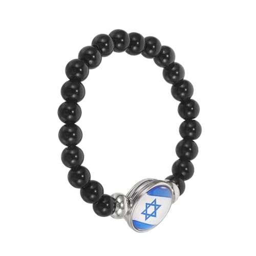 ORFOFE Israel Flaggen Perlenarmband Damen und Herren Komfortables Stilvolles Armband mit Kulturellem Langlebige Farben und Polierte Kugeln für Modisches Statement von ORFOFE