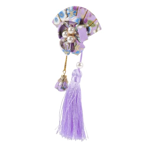 ORFOFE Japanischer Fächer Haarklammer mit Tassel Traditioneller Japanischer Haarschmuck für Frauen Eleganter Kimono Haarklipps für Festivals Hochzeiten und Festliche Anlässe von ORFOFE