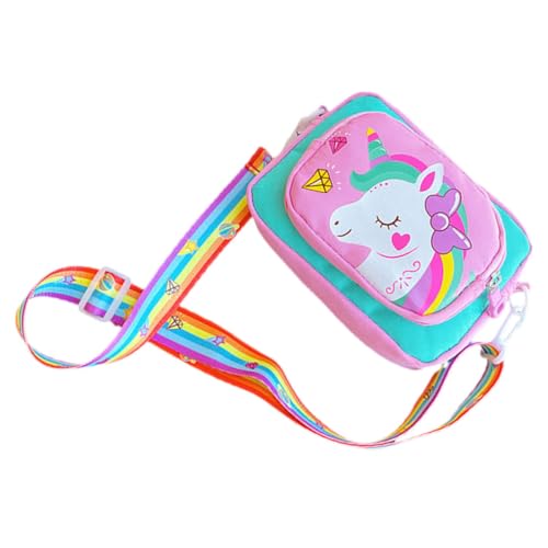 ORFOFE Kinderhandtasche Mädchen Einhorn Cartoon Design Leichte Multifunktionale Schulter Umhängetasche für Mädchen Jahre Süße Frische Farbkombination Praktische Kleine Handytasche von ORFOFE