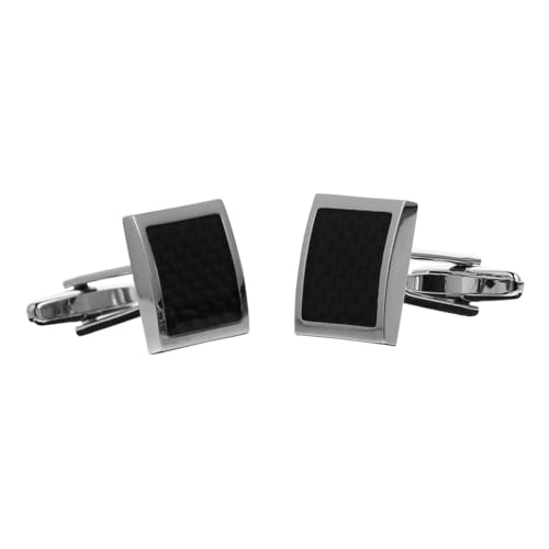 ORFOFE Klassische Herren Manschettenknöpfe Quadratisch Silberfarben French Style Elegant Business Hochzeit Festlich Robust von ORFOFE