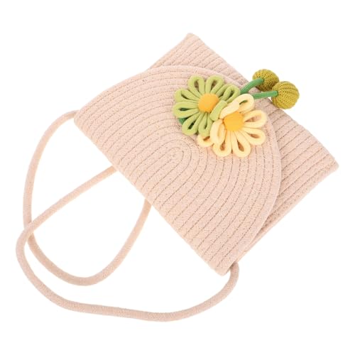 ORFOFE Kleine Damen Crossbody Tasche mit Blumenmotiv Handgewebte Umhängetasche aus Stroh Leichte Handytasche Modisch für Sommer Strand und Freizeit Praktische Schultertasche für Mädchen von ORFOFE