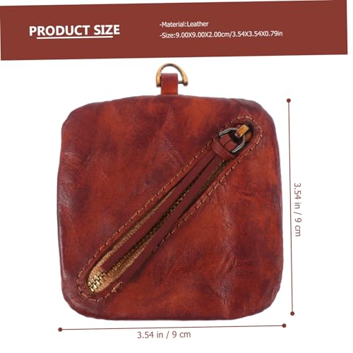 ORFOFE Kleine Geldbörse Damen und Herren Münzfach Portemonnaie mit Glatter Oberfläche und Praktischem Kartenfach für Alltag Reise und Business Handgefertigt Hellbraun von ORFOFE