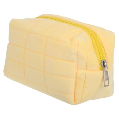 ORFOFE Kleine Kosmetiktasche Sanft Multifunktional Kompakt Schminkbeutel für Schule und Reise Niedliche Federmäppchen Pouch Organizer Gelb Robust Langlebig von ORFOFE