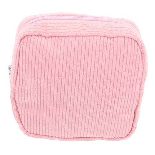 ORFOFE Kleine Make up Tasche aus Weichem Cordstoff Multifunktionale Kosmetiktasche für Frauen Tragbare Aufbewahrungstasche für Schminke Münzen und Sanitäreinlagen Pflegeleicht und von ORFOFE