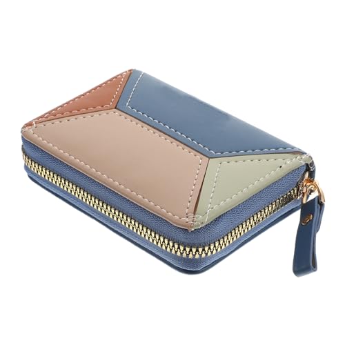 ORFOFE Kompaktes Kartenetui Damen Mehrfachfächer Bankkartenetui RFID Schutz Kleine Kartenaufbewahrung Leichtes Outdoor Wallet für Kreditkarten und Ausweise Blau von ORFOFE